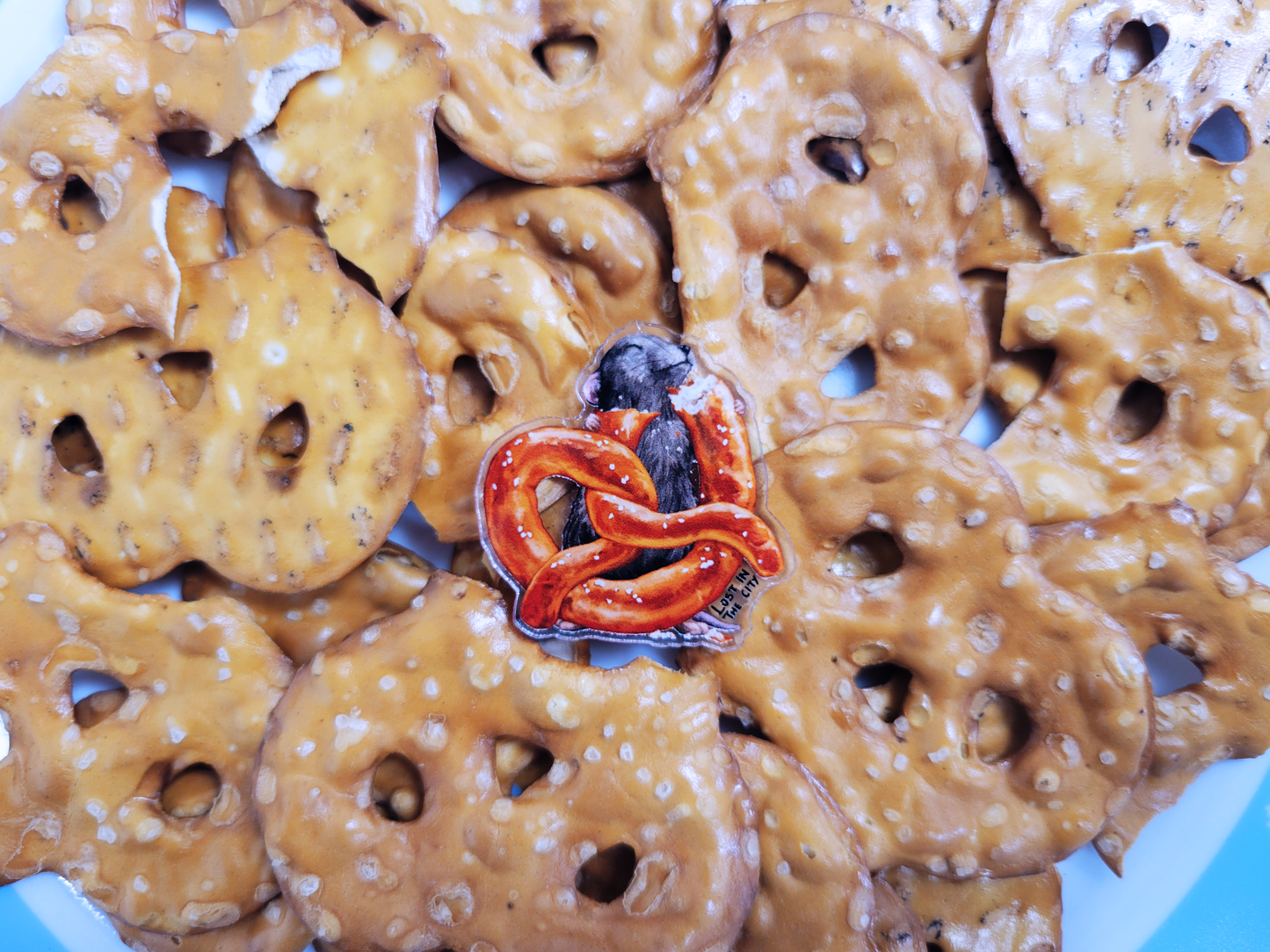 Pretzel Rat Acrylic Pin