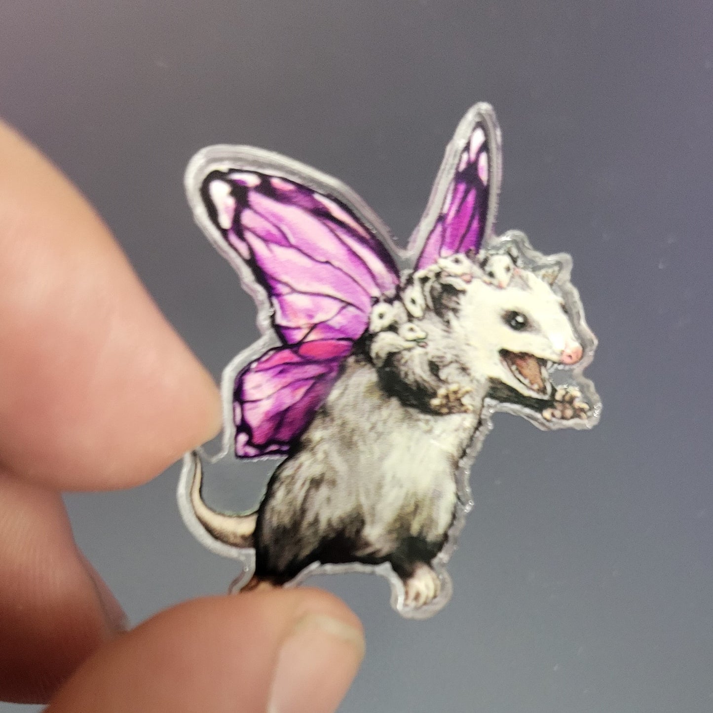 Fairy Opossum Acrylic Pin