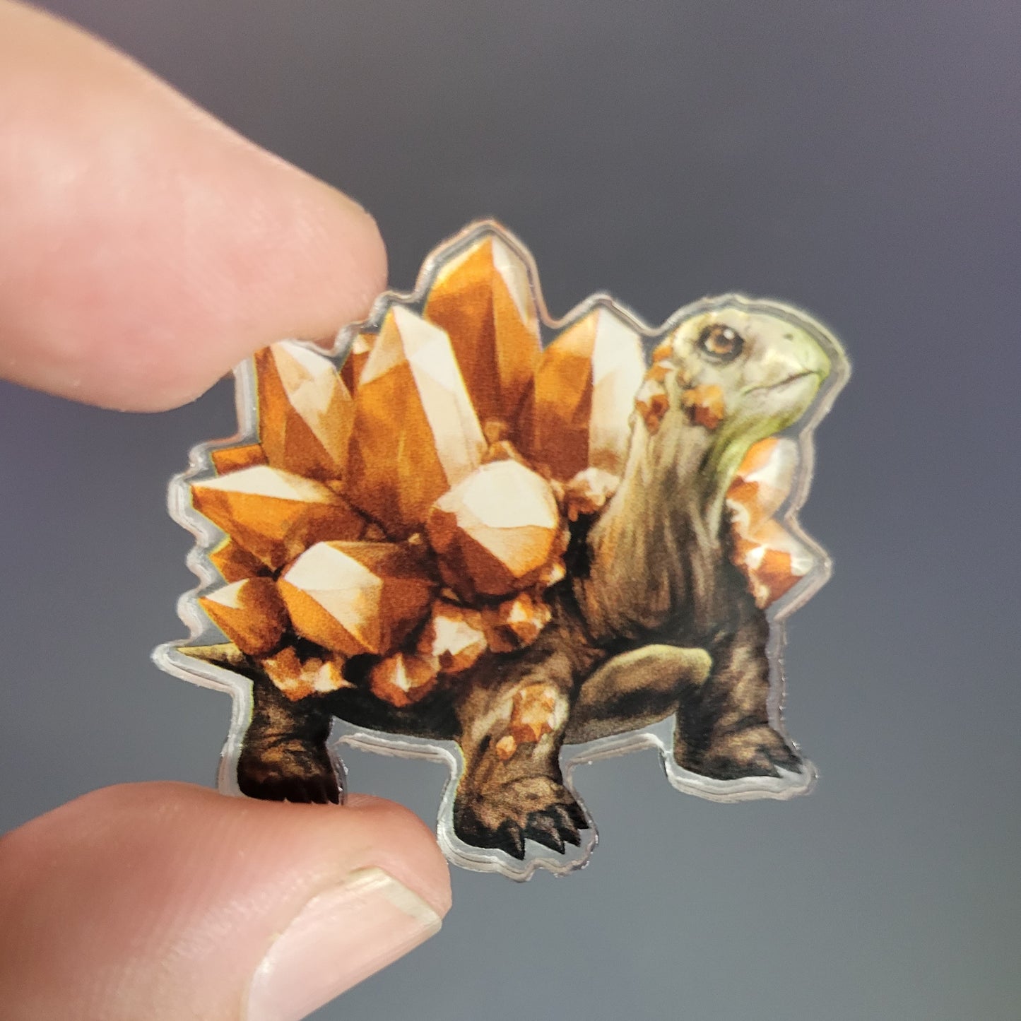 Gemstone Turtle Acrylic Pin