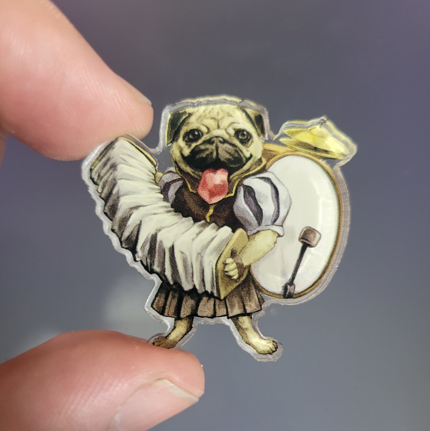 Bard Pug Acrylic Pin