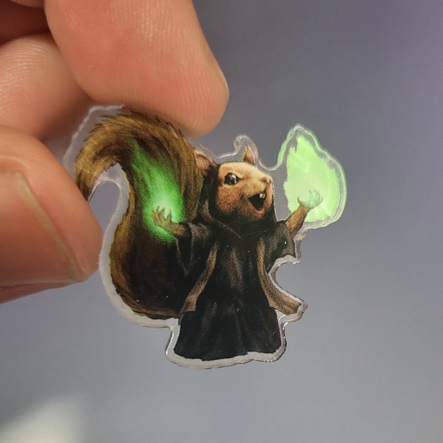 Necromancer Squirrel Acrylic Pin