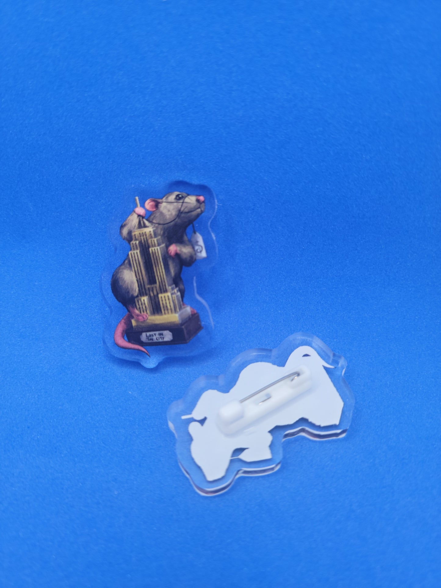 Empire State Rat Acrylic Pin