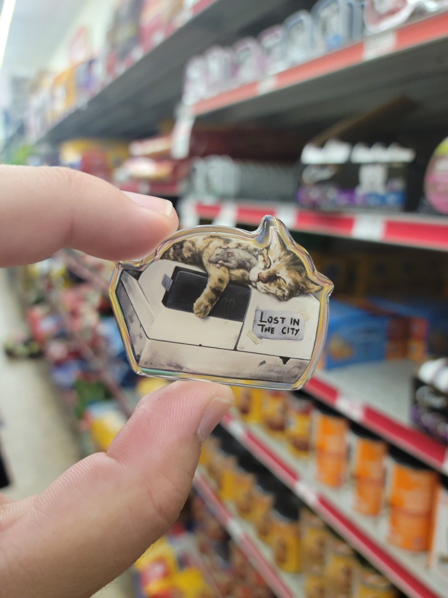 Bodega Cat and Rat Acrylic Pin