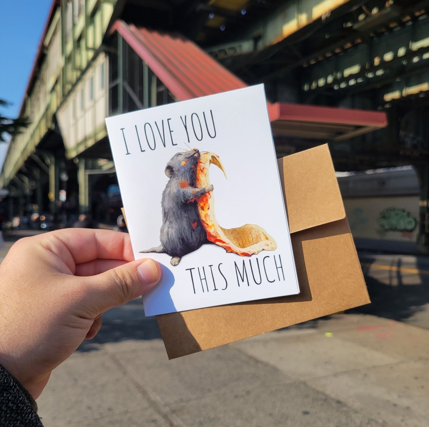 Pizza Rat Greeting Card