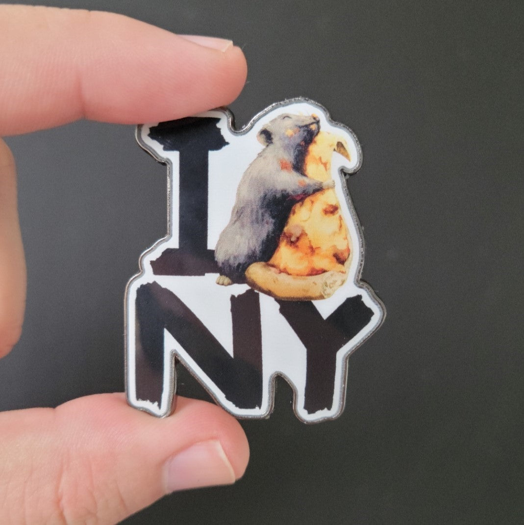 I Rat NY Metallic Pin