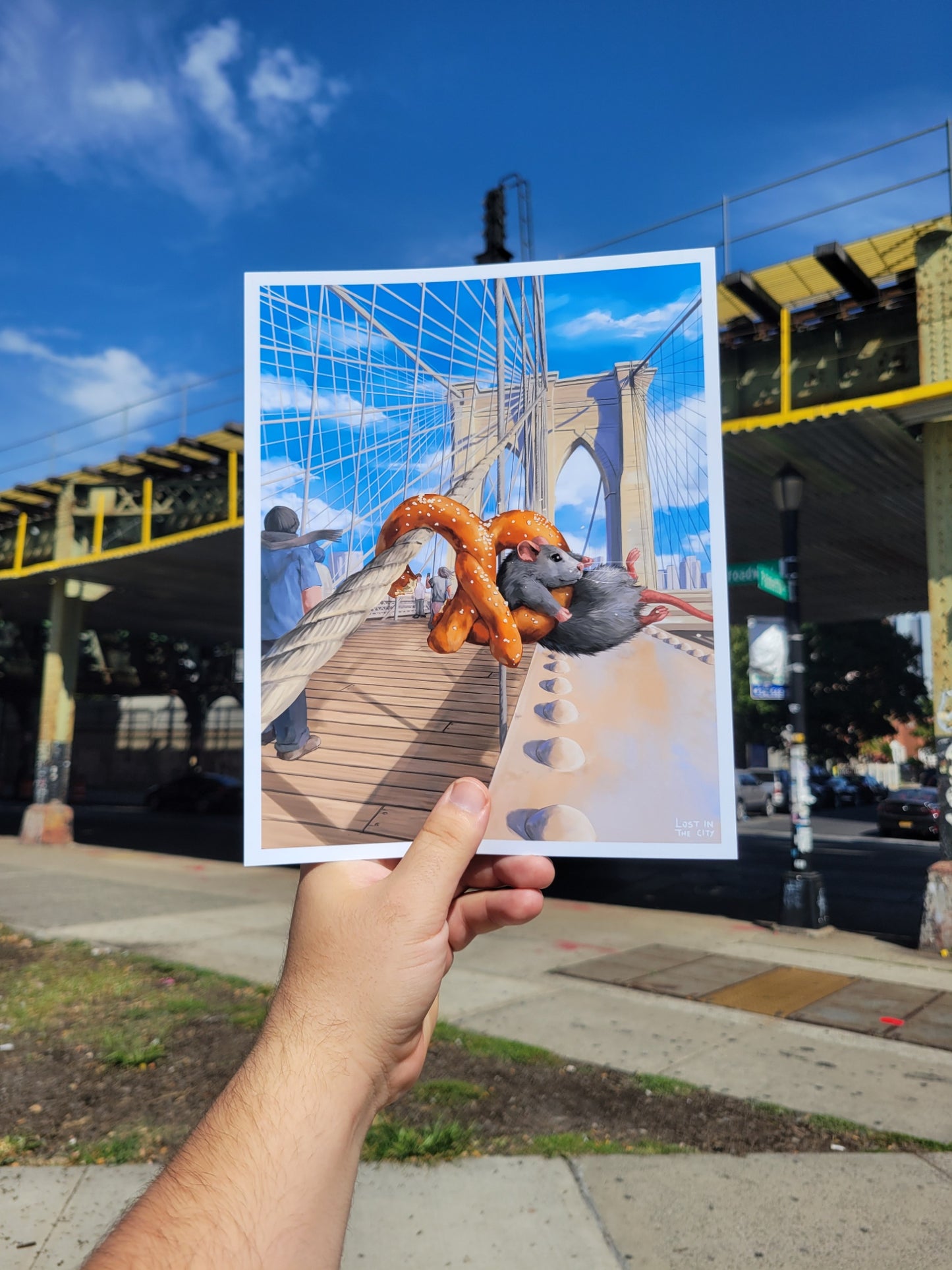 Brooklyn Bridge Pretzel Rat | Lost in the City