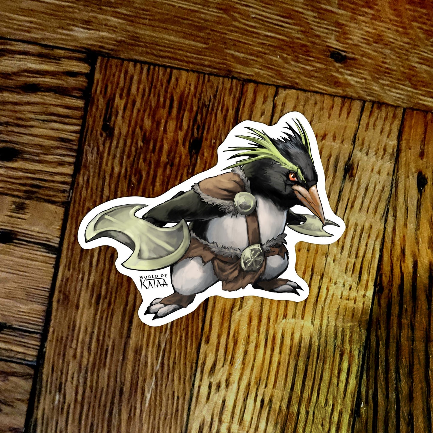 Barbarian Penguin Sticker