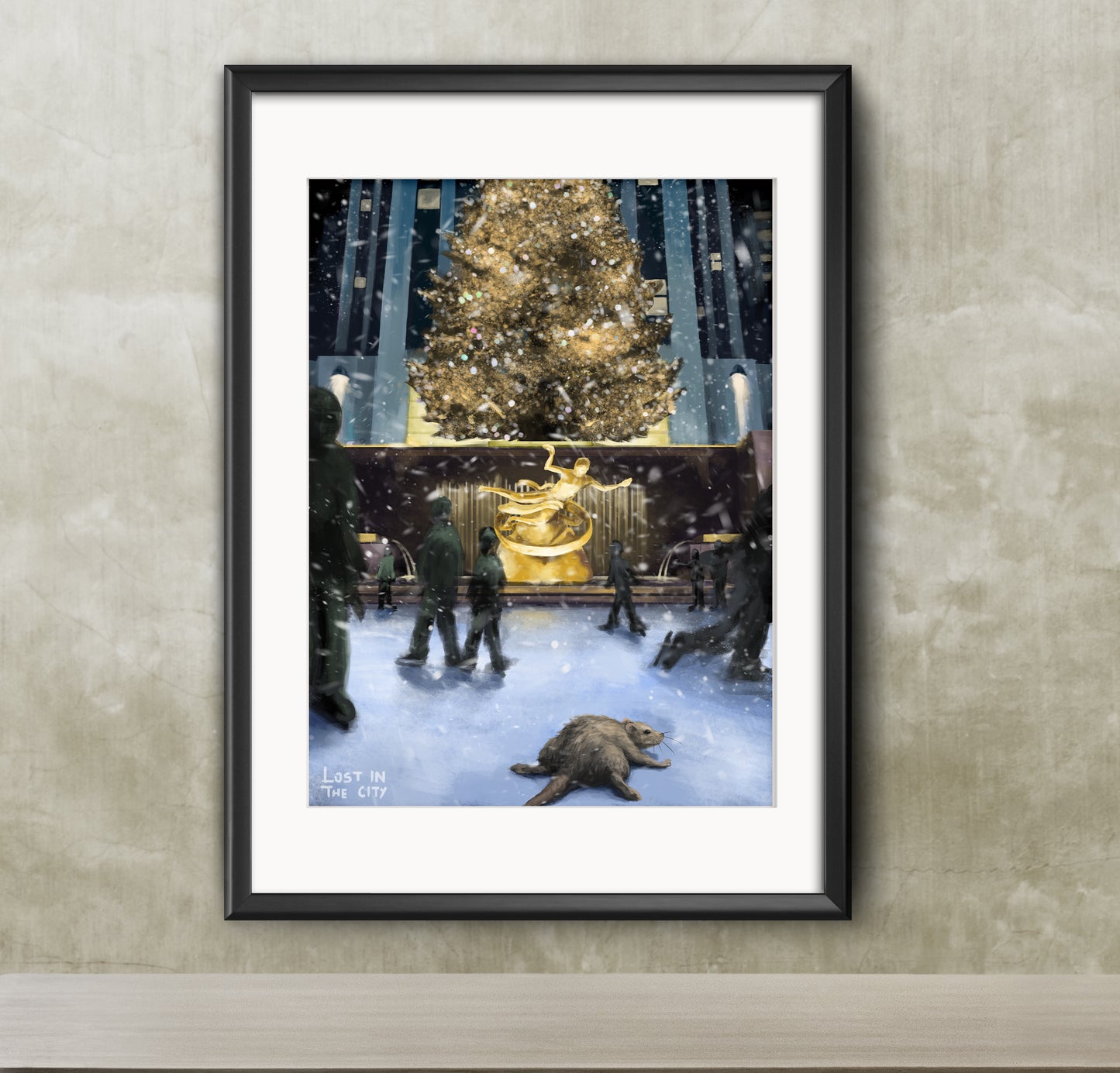 Rockefeller Cerner Holliday Rat Print | Lost in the City