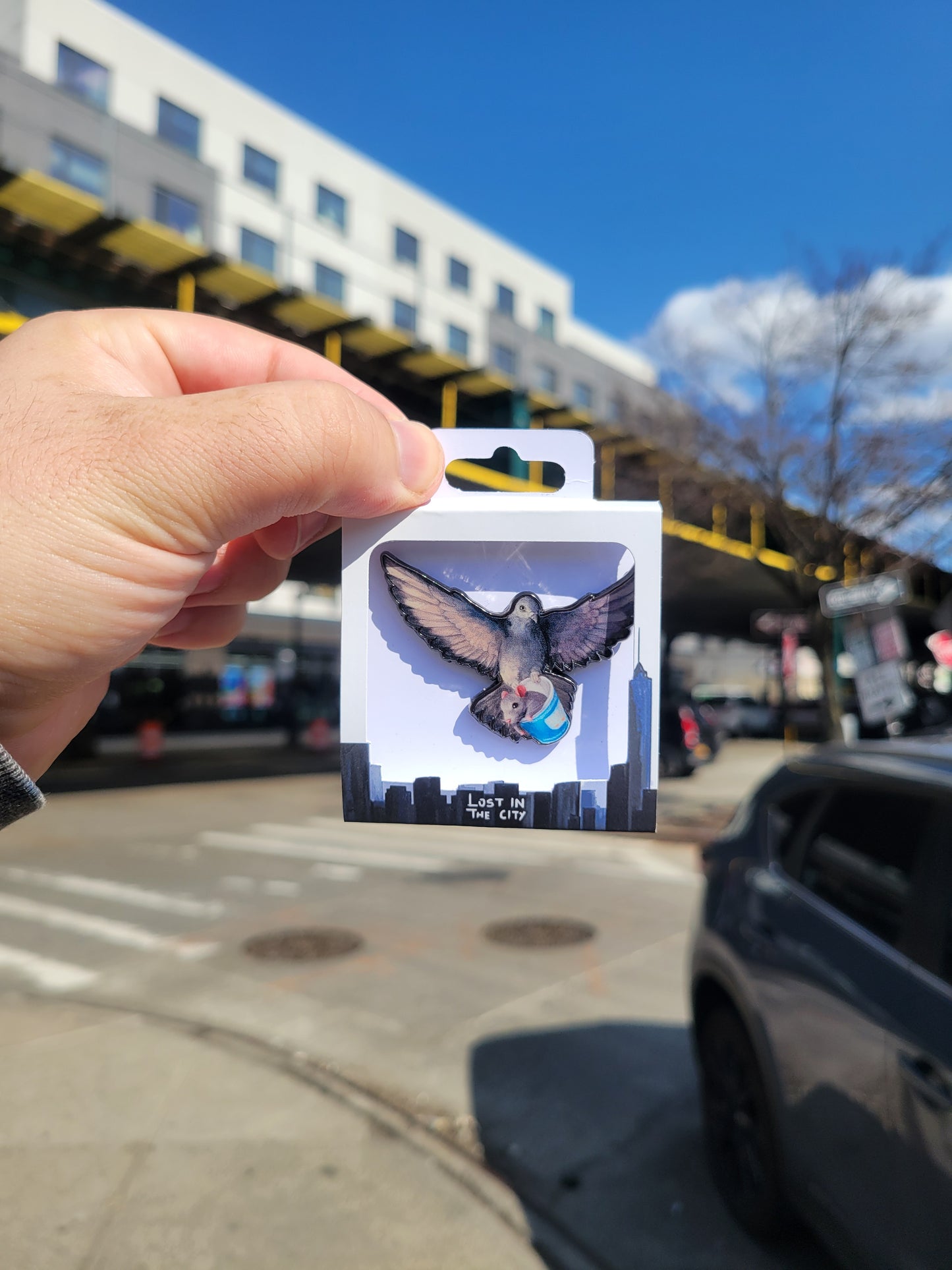 Pigeon and Rat Metallic Pin