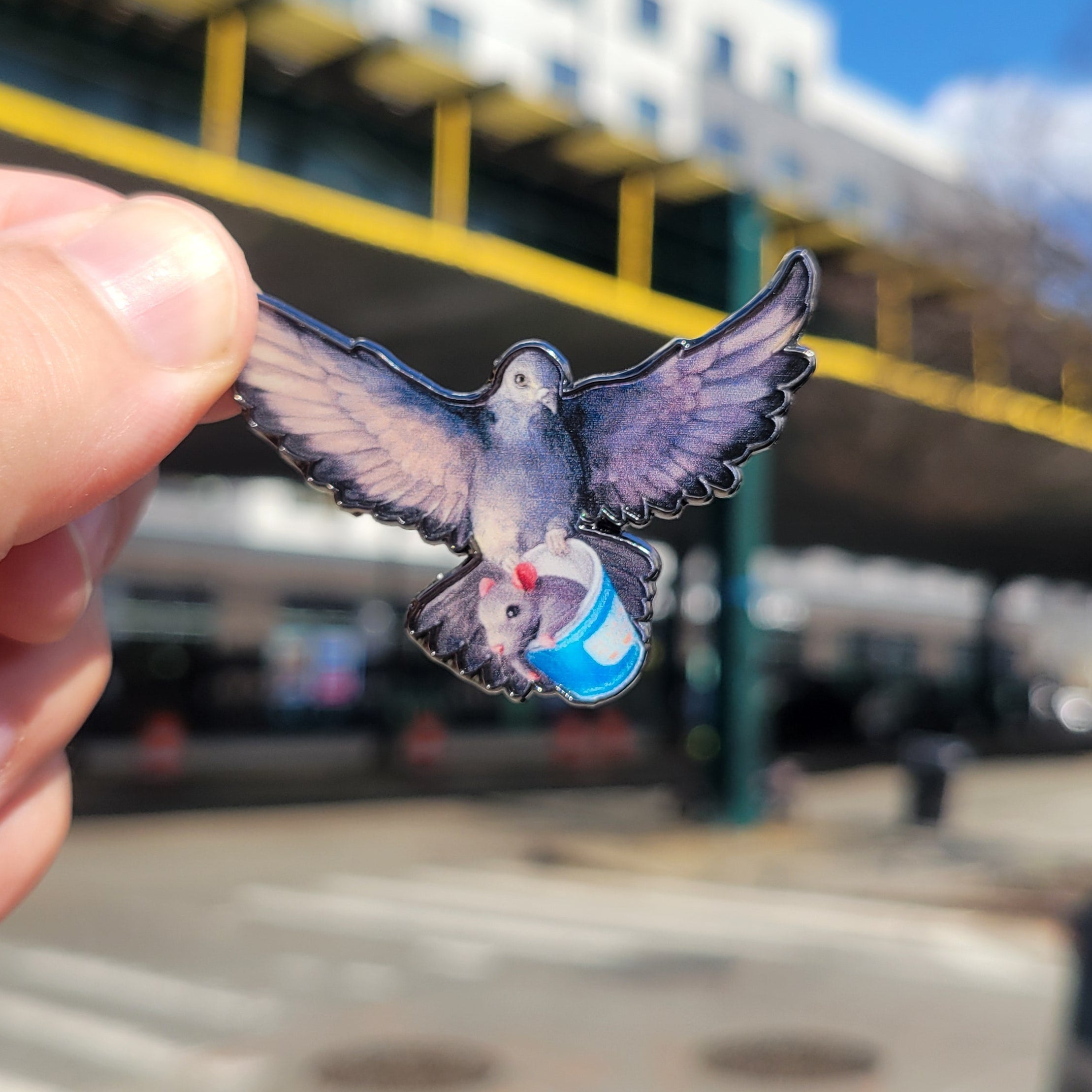 Pigeon Pin Hard Enamel Silver 3cm Dove Bird Lapel Pin Brooch - Foto 3