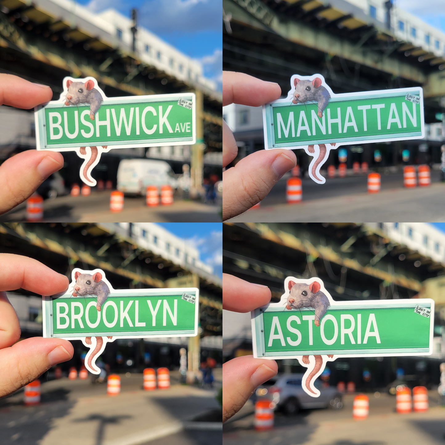 Broadway Sign Rat Sticker