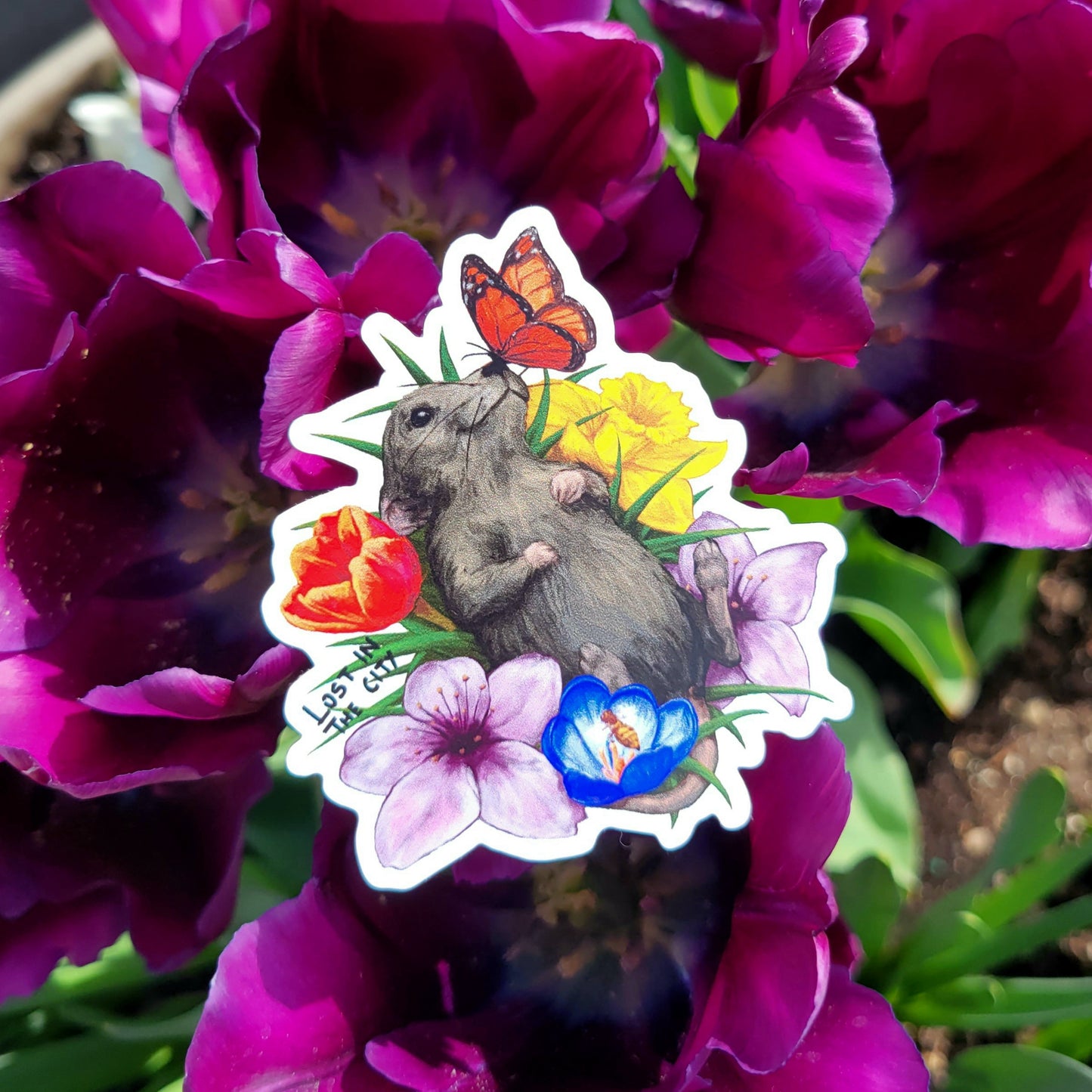 Flower Rat Sticker