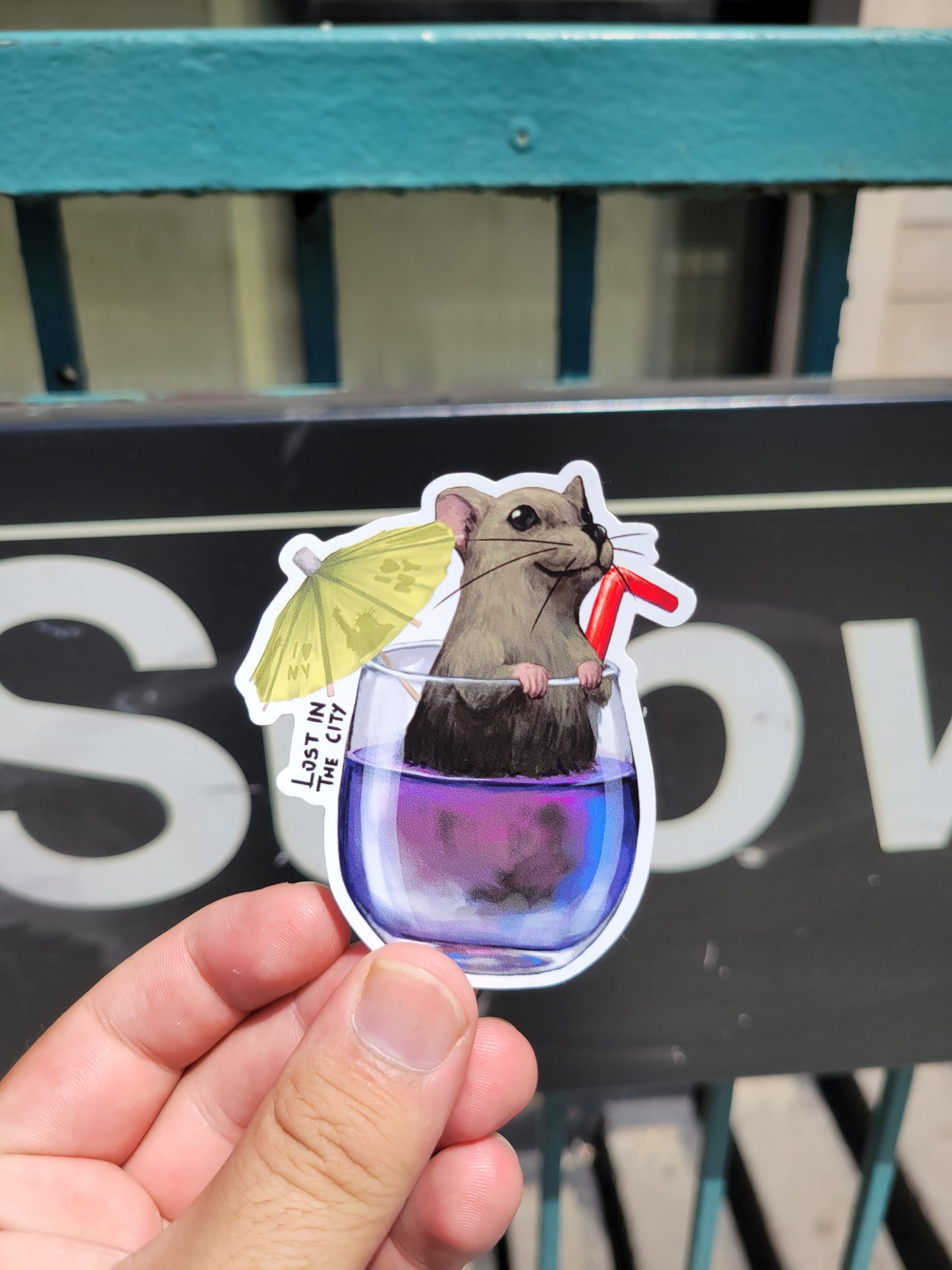 Cocktail Rat Sticker