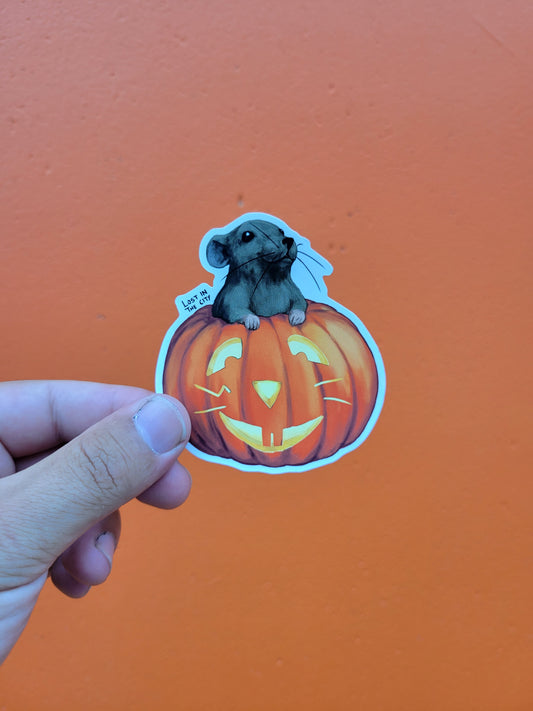 Rat o Lantern Halloween Sticker