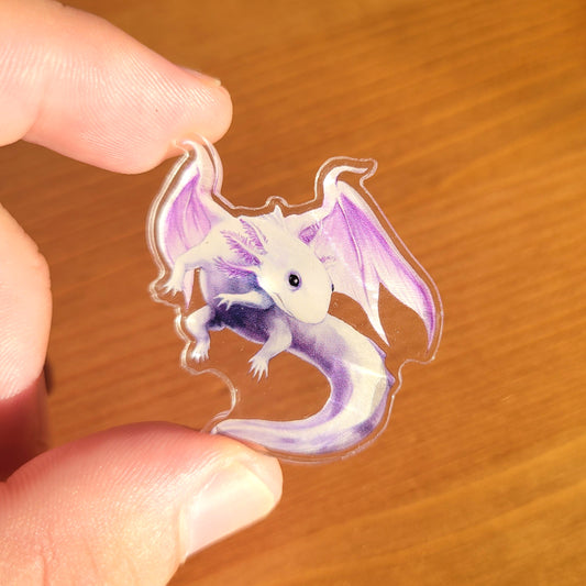 Axolotl Dragon Acrylic Pin