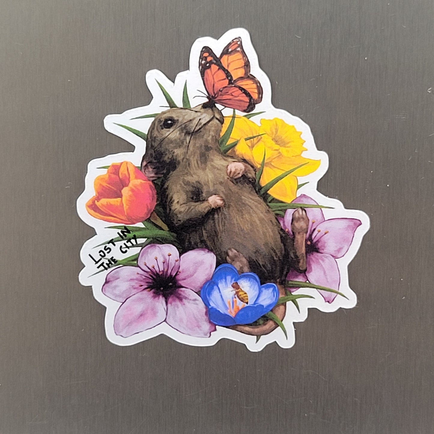 Flower Rat Sticker