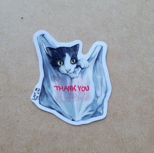 Bodega Cat in Bag Sticker