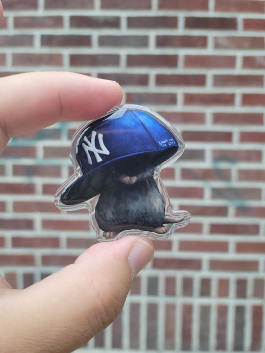 Yankee Hat Rat Acrylic Pin