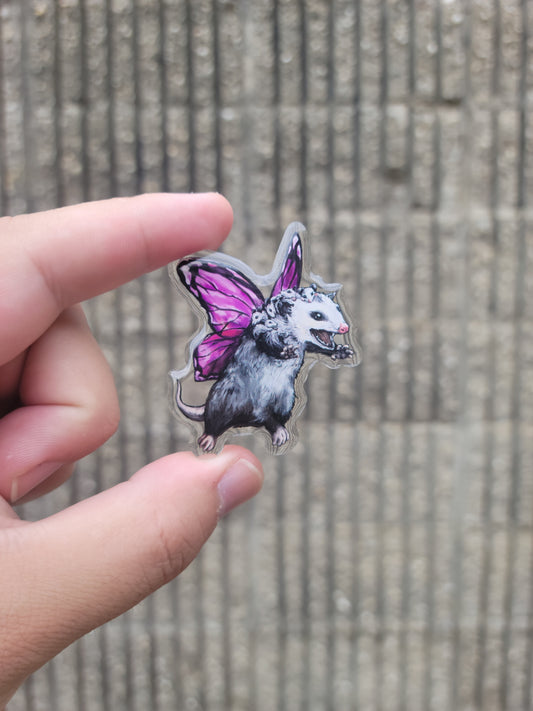 Fairy Opossum Acrylic Pin