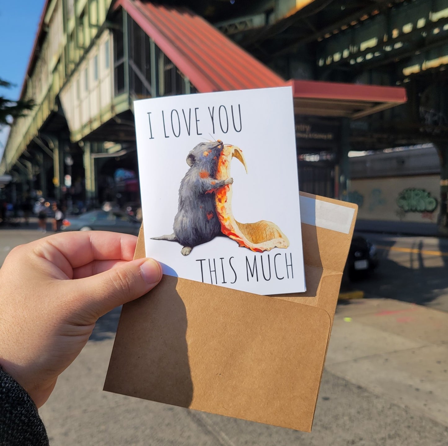 Pizza Rat Greeting Card