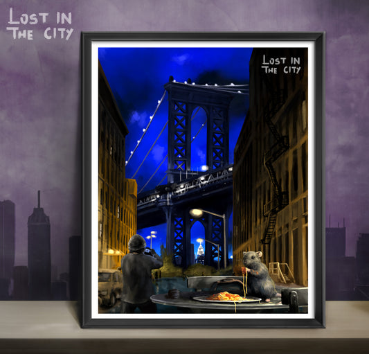 Manhattan Bridge at DUMBO Rat Print | Lost in the City