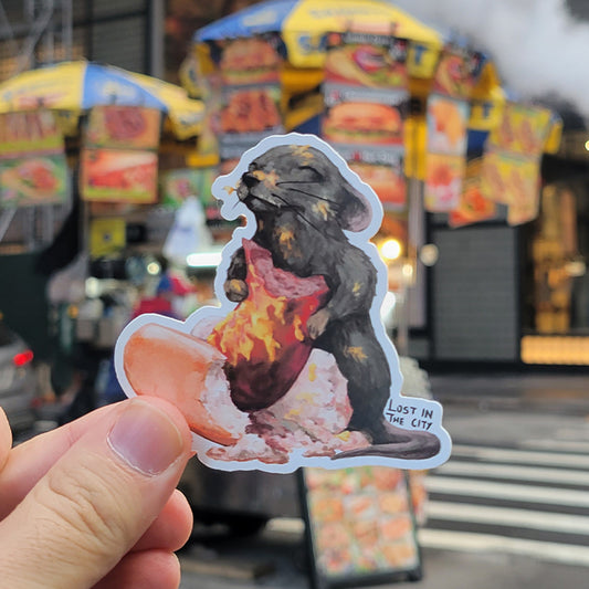 Hot Dog Rat Sticker