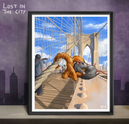 Brooklyn Bridge Pretzel Rat | Lost in the City