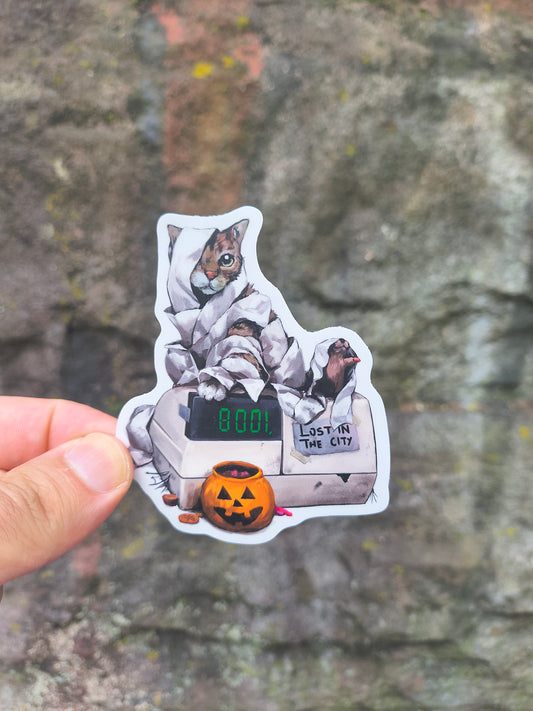 Mummy bodega cat and rat sticker