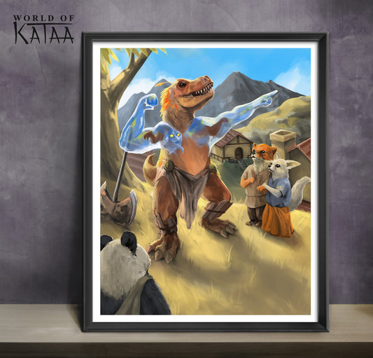 Barbarian T-Rex Print | World of Kataa
