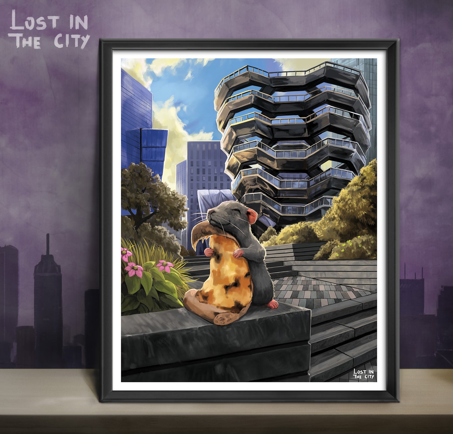 Hudson Yards Pizza Rat Print | Lost in the City