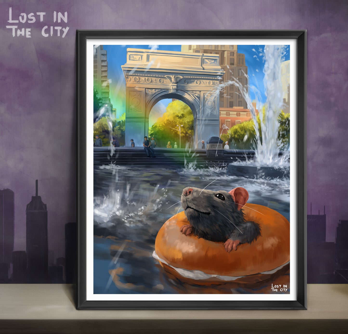 Washington Square Park Rat Print | Lost in the City